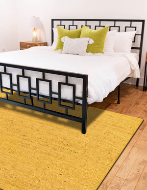 Yellow 5' 1 x 8' Braided Jute Rectangle Rug