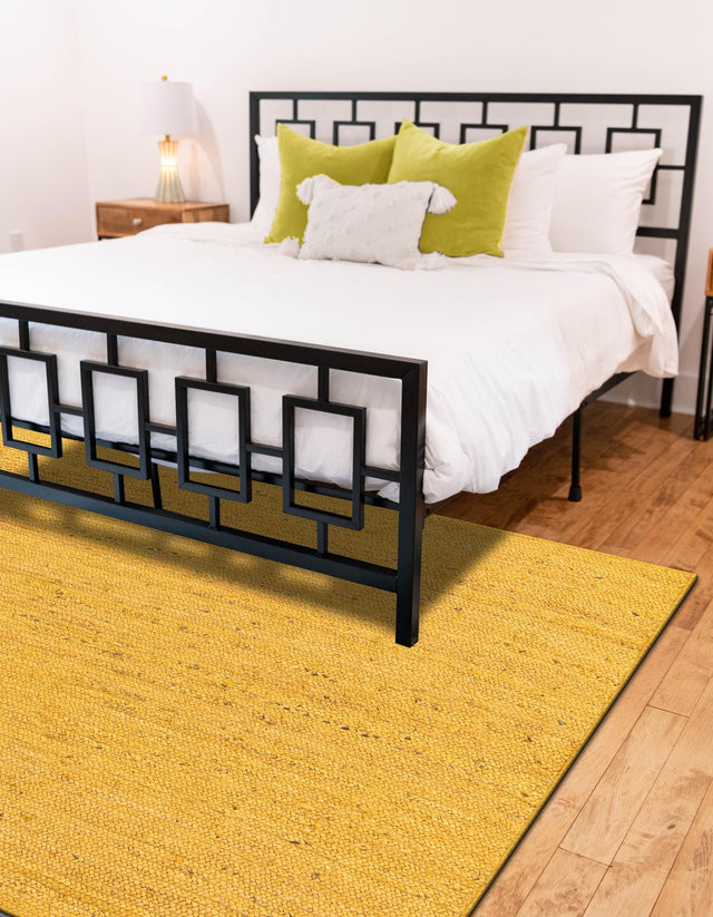 Yellow 5' 1 x 8' Braided Jute Rectangle Rug
