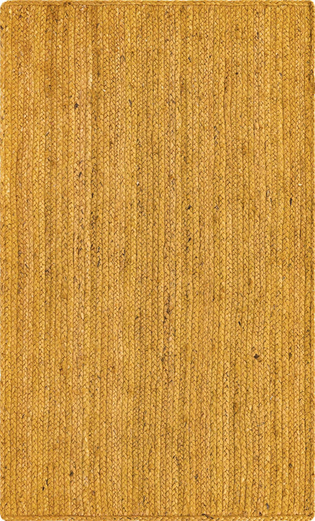 Yellow 3' 3 x 5' 1 Braided Jute Rectangle Rug