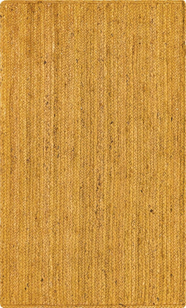 Yellow 3' 3 x 5' 1 Braided Jute Rectangle Rug