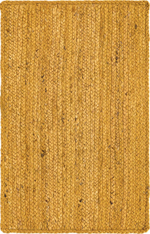 Yellow 2' x 3' 1 Braided Jute Rectangle Rug