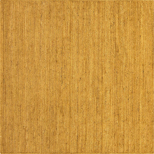 Yellow 8' x 8' Braided Jute Square Rug