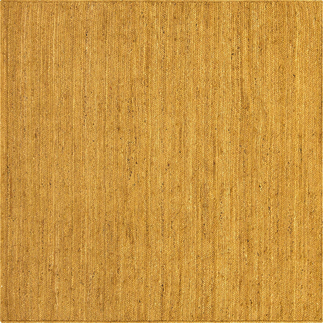Yellow 8' x 8' Braided Jute Square Rug