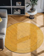 Yellow 8' x 8' Braided Jute Round Rug