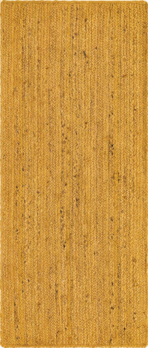 Yellow 2' 6 x 6' 1 Braided Jute Runner Rug