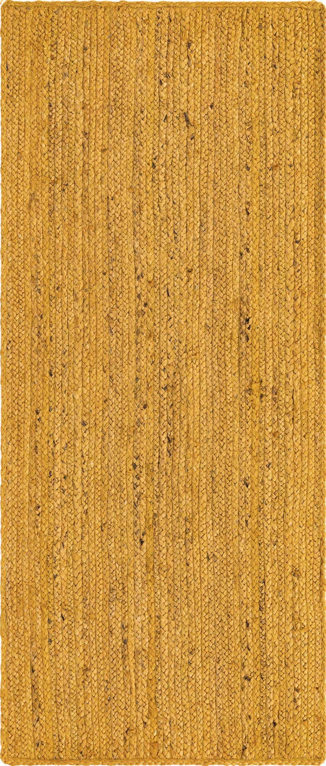 Yellow 2' 6 x 6' 1 Braided Jute Runner Rug