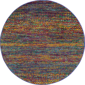 Multicolor 5' 3 x 5' 3 Calypso Round Area Rug 100% Polypropylene With Cotton Backing Colorful Vivid Traditional Design Carpet for Living Office Dining Rooms for Sale at Rug Engine