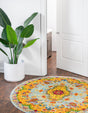 Aqua 4' x 4' Calypso Round Area Rug 100% Polypropylene With Cotton Backing Colorful Vivid Traditional Design Carpet for Living Office Dining Rooms for Sale at Rug Engine