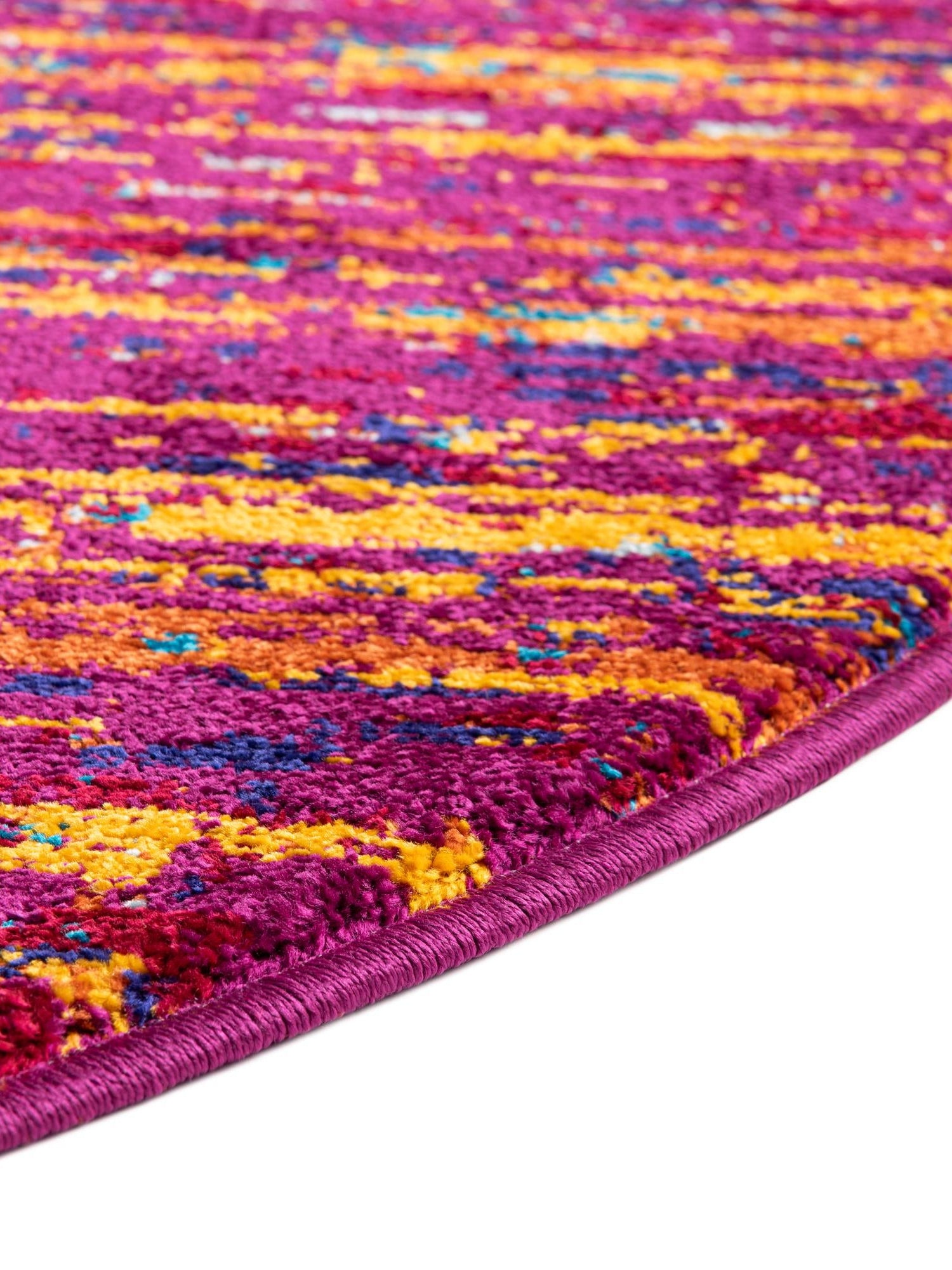 Pink 7' 10 x 7' 10 Calypso Round Area Rug 100% Polypropylene With Cotton Backing Colorful Vivid Traditional Design Carpet for Living Office Dining Rooms for Sale at Rug Engine