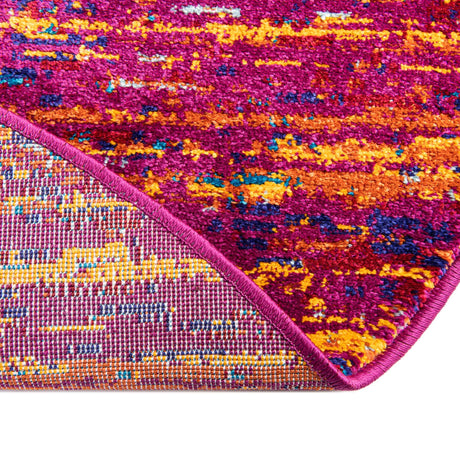 Pink 4' x 4' Calypso Round Area Rug 100% Polypropylene With Cotton Backing Colorful Vivid Traditional Design Carpet for Living Office Dining Rooms for Sale at Rug Engine