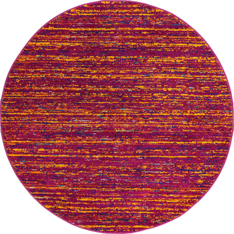 Pink 5' 3 x 5' 3 Calypso Round Area Rug 100% Polypropylene With Cotton Backing Colorful Vivid Traditional Design Carpet for Living Office Dining Rooms for Sale at Rug Engine