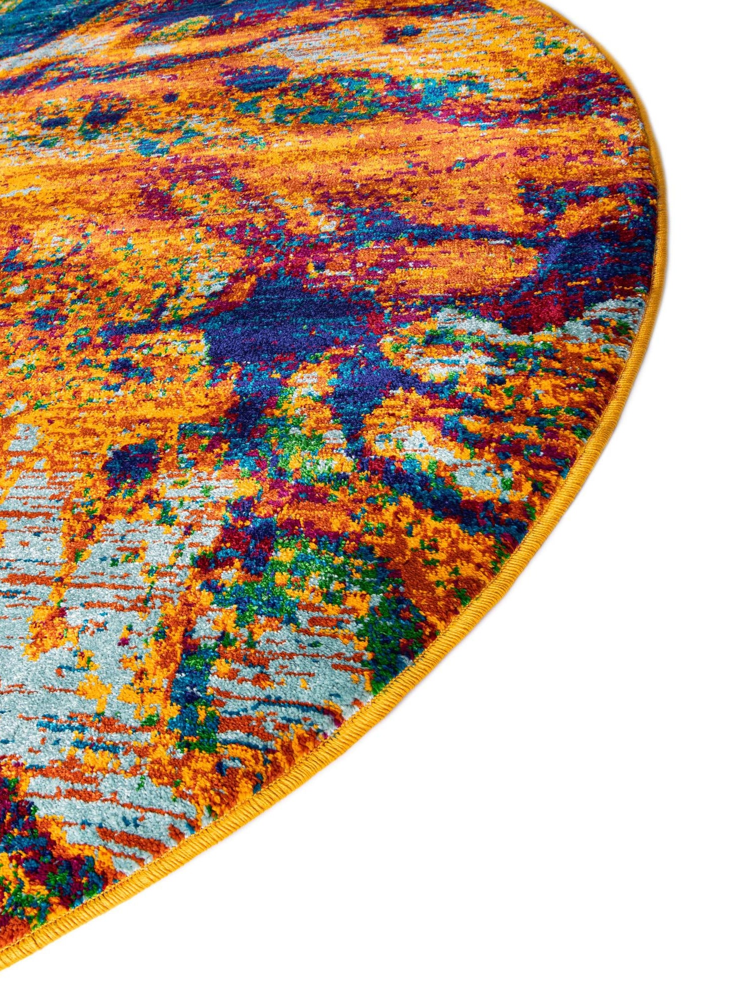 Multicolor 10' x 10' Calypso Round Area Rug 100% Polypropylene With Cotton Backing Colorful Vivid Traditional Design Carpet for Living Office Dining Rooms for Sale at Rug Engine