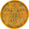 Yellow 5' 3 x 5' 3 Calypso Round Area Rug 100% Polypropylene With Cotton Backing Colorful Vivid Traditional Design Carpet for Living Office Dining Rooms for Sale at Rug Engine