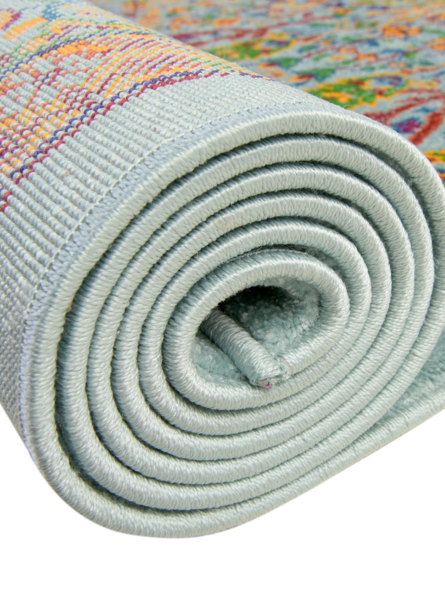 Aqua 3' 3 x 3' 3 Calypso Round Area Rug 100% Polypropylene With Cotton Backing Colorful Vivid Traditional Design Carpet for Living Office Dining Rooms for Sale at Rug Engine
