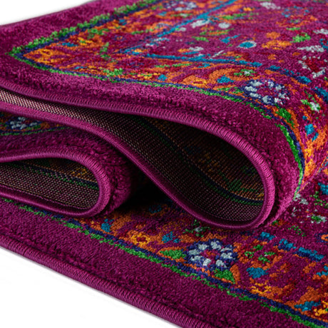 Pink 4' x 4' Calypso Round Area Rug 100% Polypropylene With Cotton Backing Colorful Vivid Traditional Design Carpet for Living Office Dining Rooms for Sale at Rug Engine