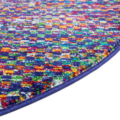 Multicolor 4' x 4' Calypso Round Area Rug 100% Polypropylene With Cotton Backing Colorful Vivid Traditional Design Carpet for Living Office Dining Rooms for Sale at Rug Engine