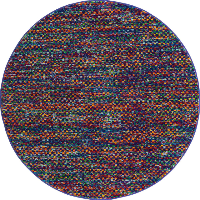 Multicolor 5' 3 x 5' 3 Calypso Round Area Rug 100% Polypropylene With Cotton Backing Colorful Vivid Traditional Design Carpet for Living Office Dining Rooms for Sale at Rug Engine