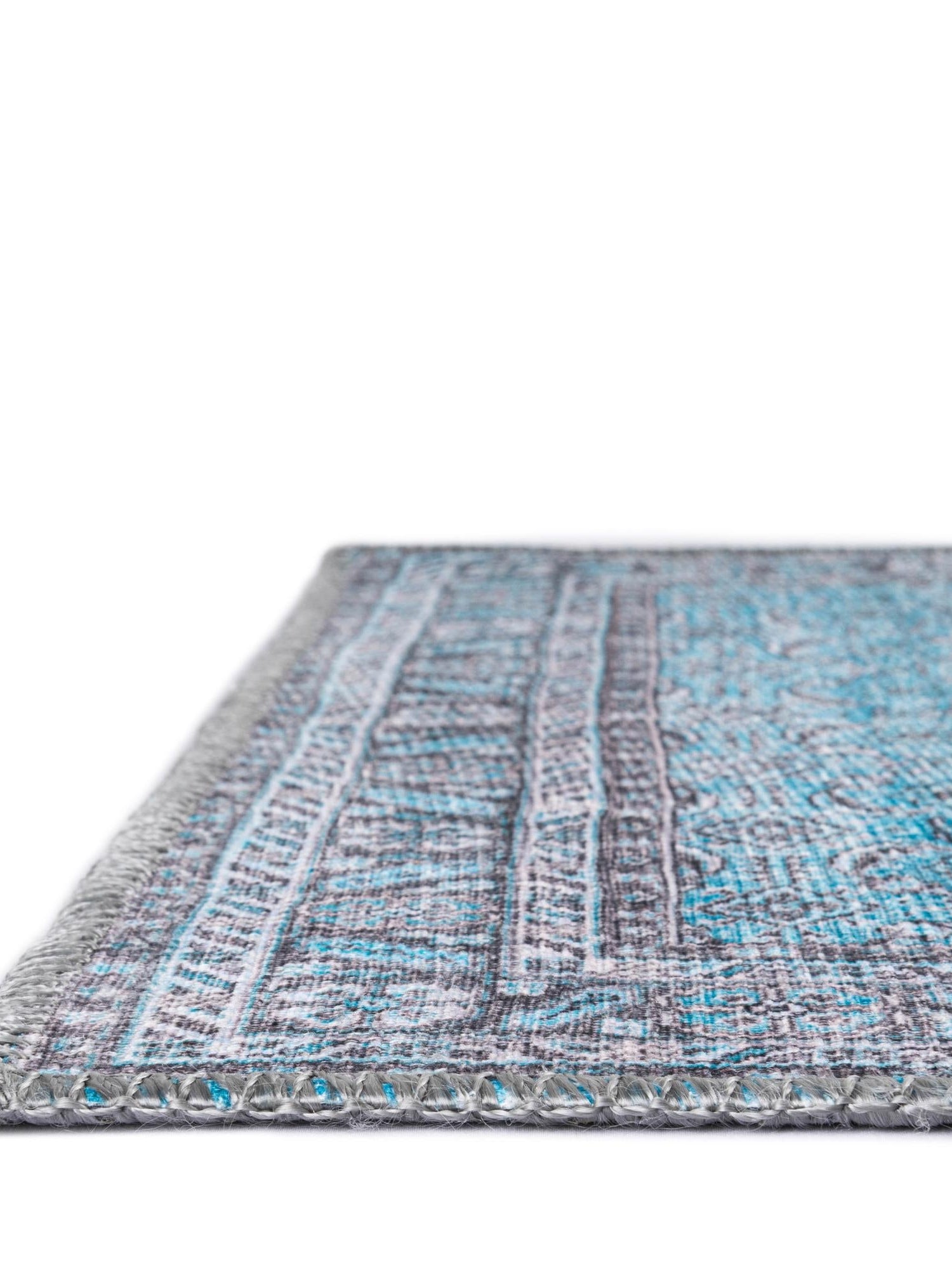 Washable Blue 5' x 8' Timeless Rectangle Area Rug Easy to Clean Stain Resistant & Durable Traditional Classic Vintage Design Carpet for Sale at Rug Engine