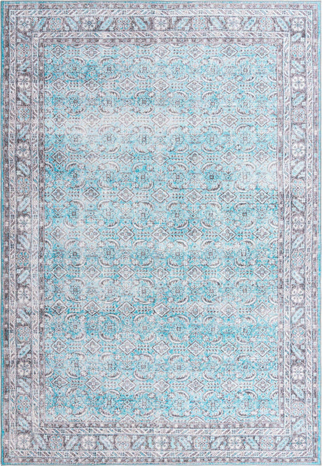 Blue 8' 4 x 12' Timeless Washable Rectangle Rug