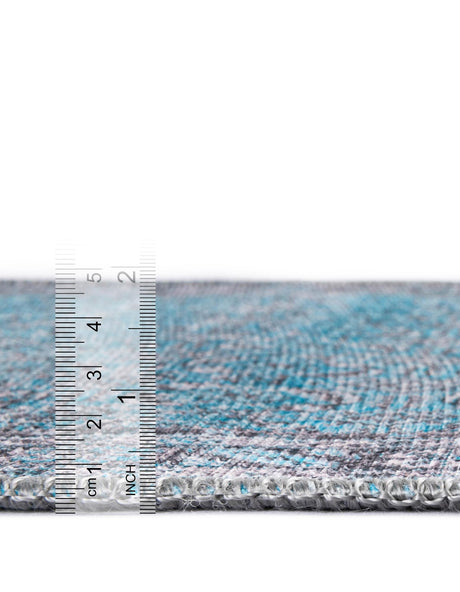 Washable Blue 3' 6 x 3' 6 Timeless Round Area Rug Easy to Clean Stain Resistant & Durable Traditional Classic Vintage Design Carpet for Sale at Rug Engine
