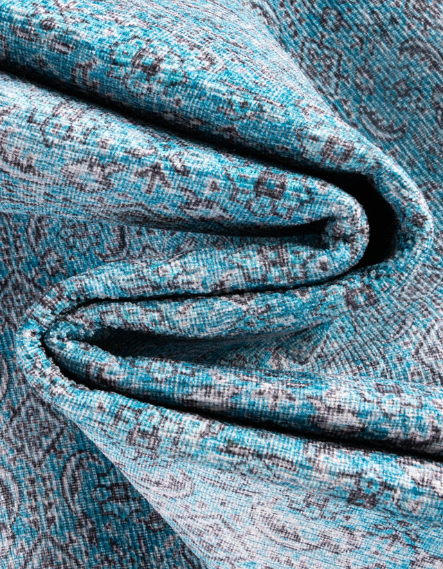 Blue 8' x 8' Timeless Washable Square Rug