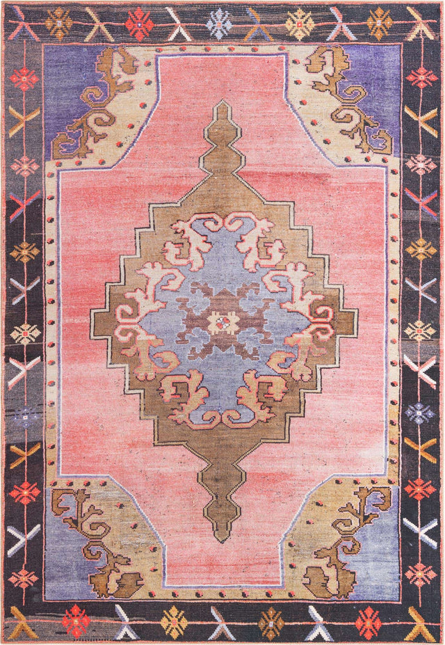 Washable Pink 8' 4 x 12' Timeless Rectangle Area Rug Easy to Clean Stain Resistant & Durable Traditional Classic Vintage Design Carpet for Sale at Rug Engine