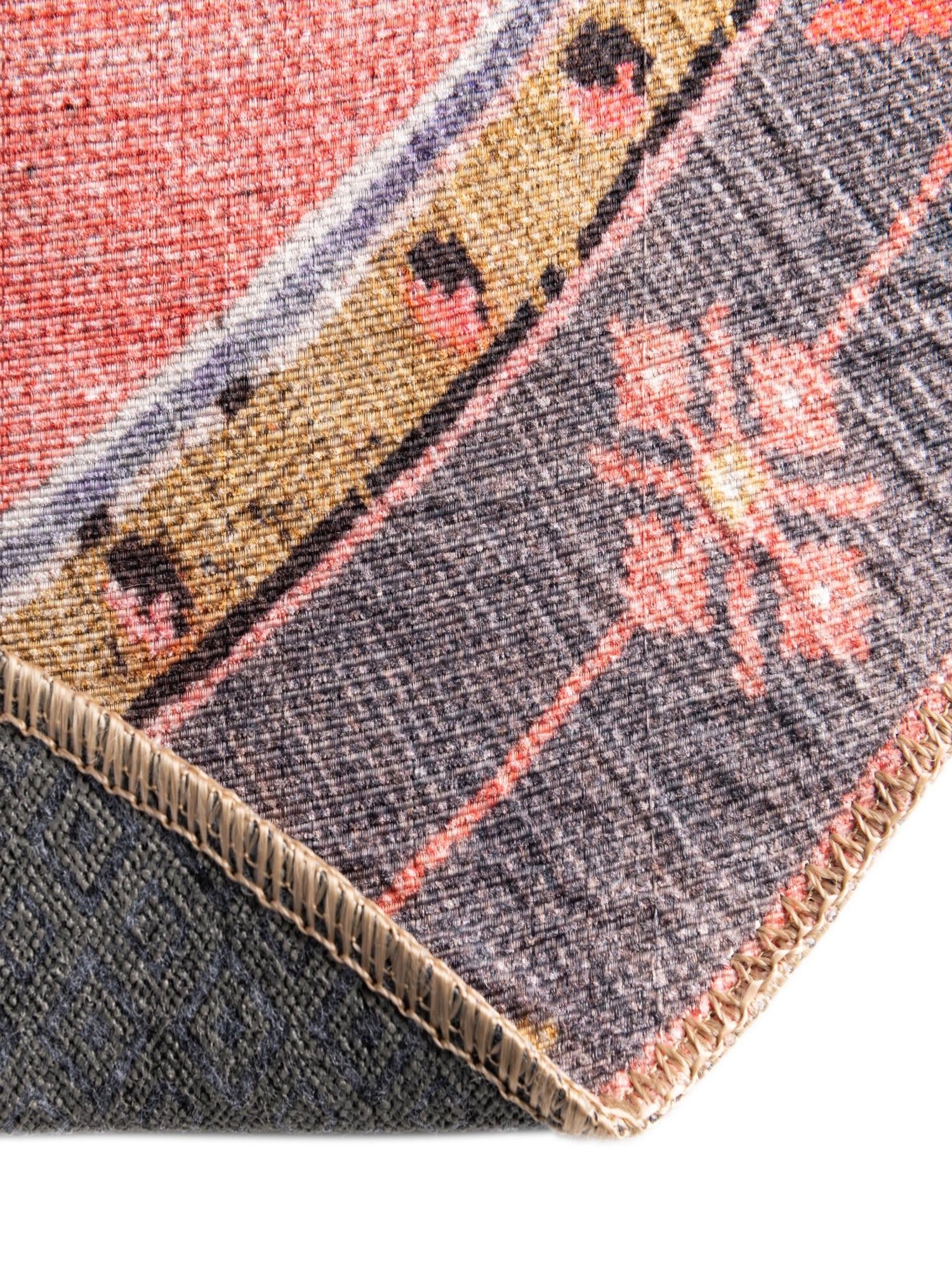 Washable Pink 3' 6 x 3' 6 Timeless Round Area Rug Easy to Clean Stain Resistant & Durable Traditional Classic Vintage Design Carpet for Sale at Rug Engine