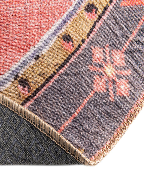 Washable Pink 4' x 6' Timeless Oval Area Rug Easy to Clean Stain Resistant & Durable Traditional Classic Vintage Design Carpet for Sale at Rug Engine