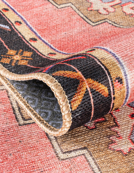 Washable Pink 7' 6 x 7' 6 Timeless Octagon Area Rug Easy to Clean Stain Resistant & Durable Traditional Classic Vintage Design Carpet for Sale at Rug Engine