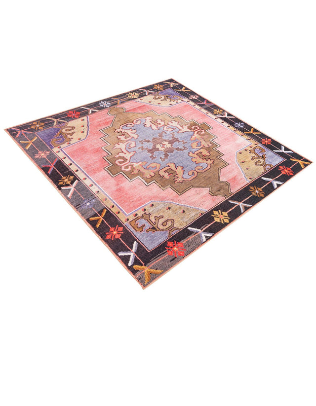 Washable Pink 7' 6 x 7' 6 Timeless Square Area Rug Easy to Clean Stain Resistant & Durable Traditional Classic Vintage Design Carpet for Sale at Rug Engine