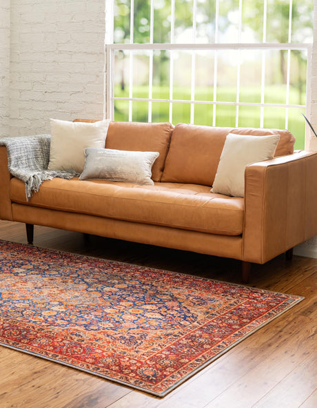 Washable Navy Blue 2' x 3' Timeless Rectangle Area Rug Easy to Clean Stain Resistant & Durable Traditional Classic Vintage Design Carpet for Sale at Rug Engine