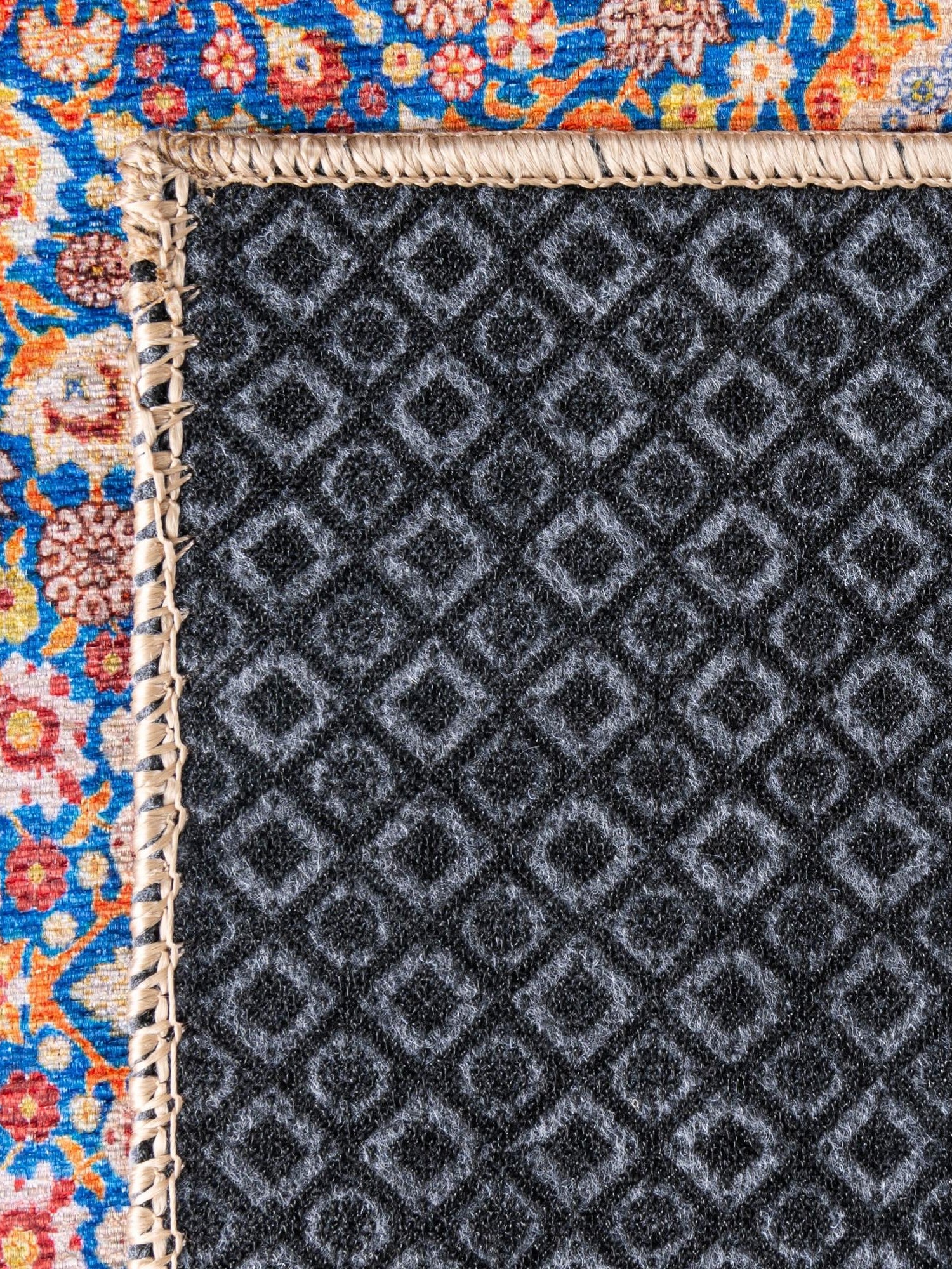 Washable Navy Blue 2' x 3' Timeless Rectangle Area Rug Easy to Clean Stain Resistant & Durable Traditional Classic Vintage Design Carpet for Sale at Rug Engine
