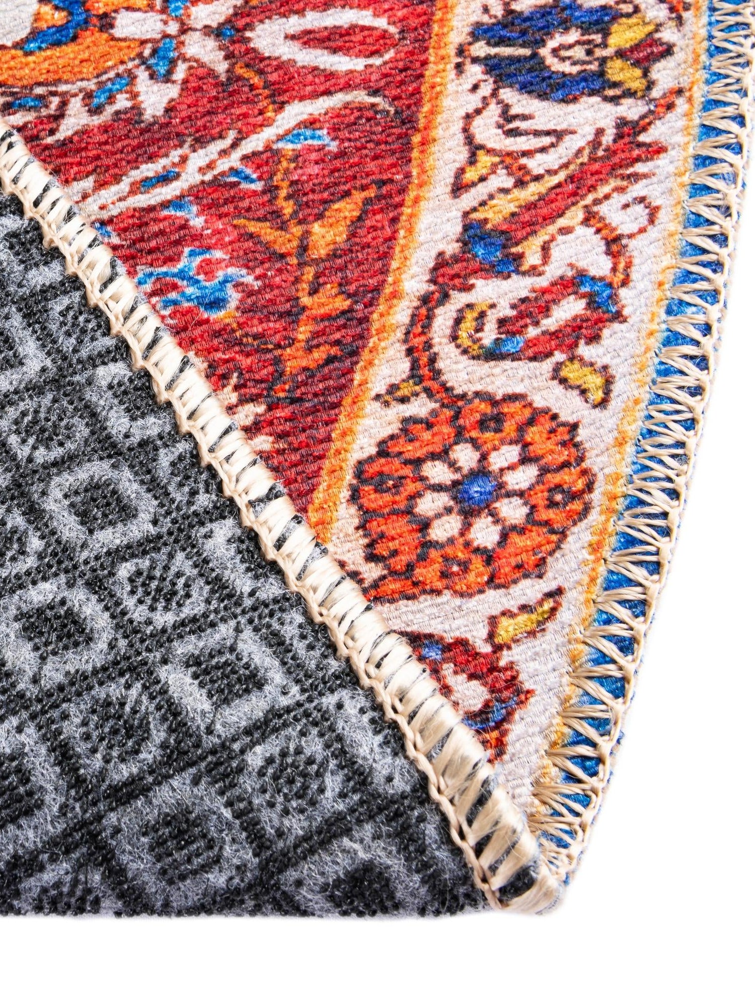 Washable Navy Blue 3' 6 x 3' 6 Timeless Round Area Rug Easy to Clean Stain Resistant & Durable Traditional Classic Vintage Design Carpet for Sale at Rug Engine