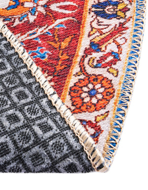 Navy Blue 4' x 4' Timeless Washable Round Rug