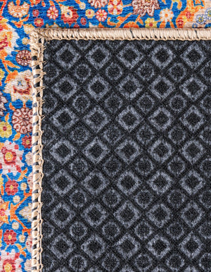 Washable Navy Blue 7' 6 x 7' 6 Timeless Square Area Rug Easy to Clean Stain Resistant & Durable Traditional Classic Vintage Design Carpet for Sale at Rug Engine