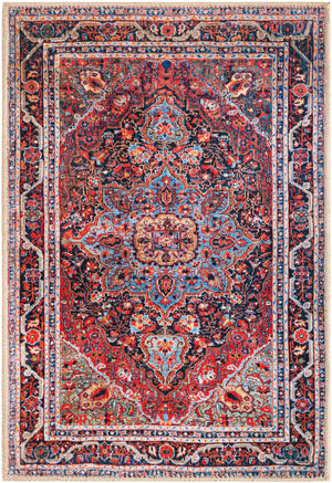 Washable Burgundy 2' x 3' Timeless Rectangle Area Rug Easy to Clean Stain Resistant & Durable Traditional Classic Vintage Design Carpet for Sale at Rug Engine