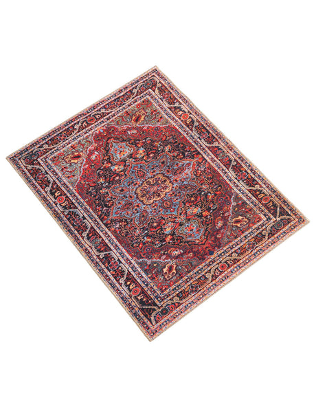 Washable Burgundy 3' 6 x 5' 6 Timeless Rectangle Area Rug Easy to Clean Stain Resistant & Durable Traditional Classic Vintage Design Carpet for Sale at Rug Engine