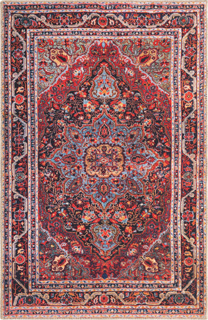 Washable Burgundy 3' 6 x 5' 6 Timeless Rectangle Area Rug Easy to Clean Stain Resistant & Durable Traditional Classic Vintage Design Carpet for Sale at Rug Engine