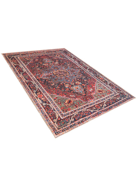 Washable Burgundy 5' x 8' Timeless Rectangle Area Rug Easy to Clean Stain Resistant & Durable Traditional Classic Vintage Design Carpet for Sale at Rug Engine