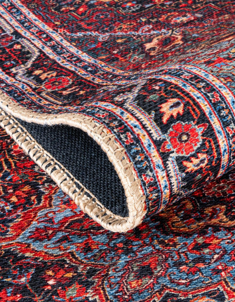 Washable Burgundy 9' x 12' Timeless Rectangle Area Rug Easy to Clean Stain Resistant & Durable Traditional Classic Vintage Design Carpet for Sale at Rug Engine