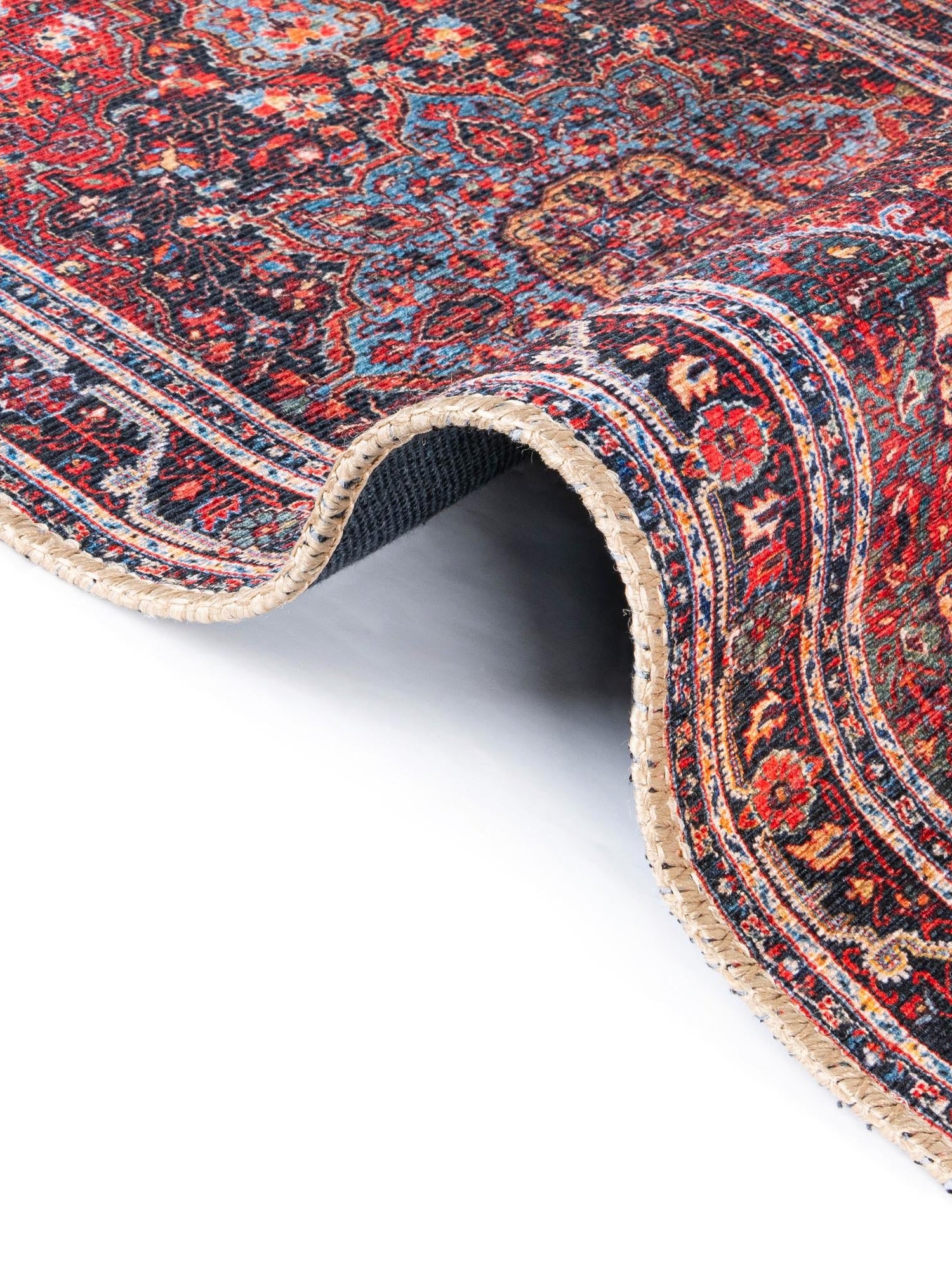Washable Burgundy 7' 6 x 10' 6 Timeless Rectangle Area Rug Easy to Clean Stain Resistant & Durable Traditional Classic Vintage Design Carpet for Sale at Rug Engine