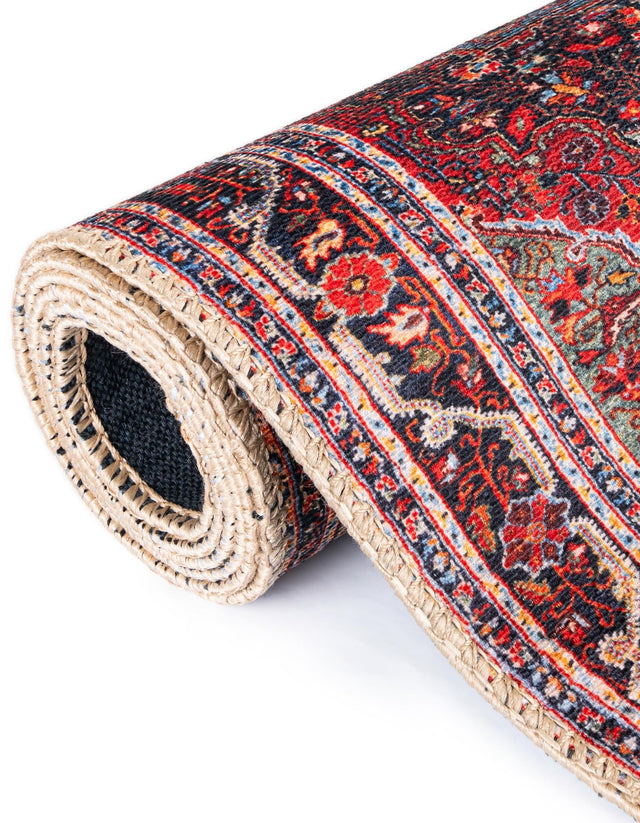 Washable Burgundy 3' 6 x 5' 6 Timeless Rectangle Area Rug Easy to Clean Stain Resistant & Durable Traditional Classic Vintage Design Carpet for Sale at Rug Engine