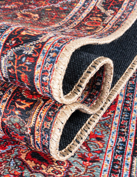 Washable Burgundy 5' x 8' Timeless Rectangle Area Rug Easy to Clean Stain Resistant & Durable Traditional Classic Vintage Design Carpet for Sale at Rug Engine