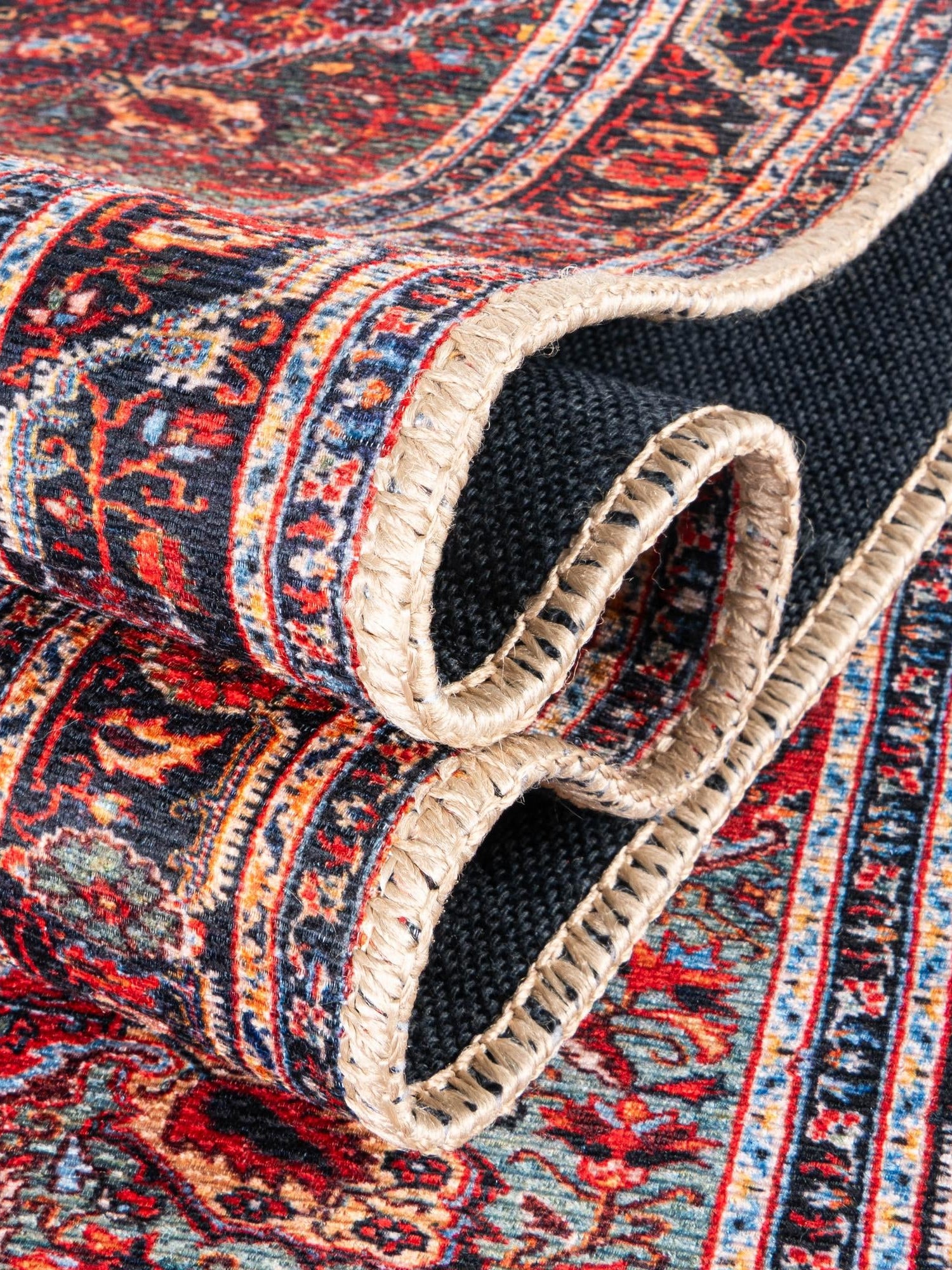 Washable Burgundy 3' 6 x 5' 6 Timeless Rectangle Area Rug Easy to Clean Stain Resistant & Durable Traditional Classic Vintage Design Carpet for Sale at Rug Engine