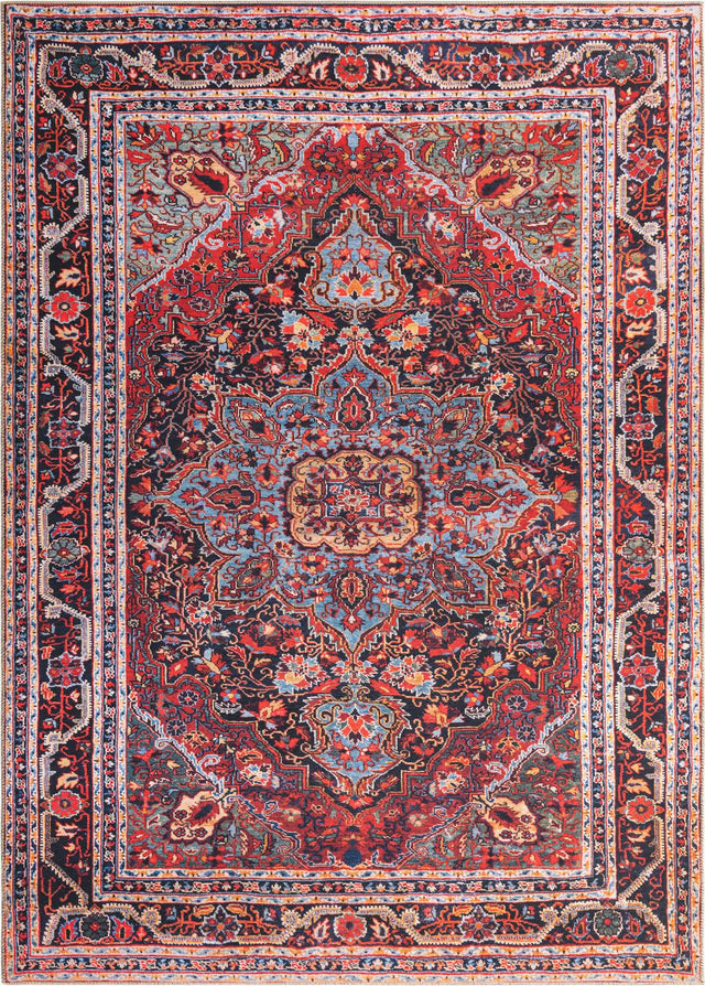 Washable Burgundy 7' 6 x 10' 6 Timeless Rectangle Area Rug Easy to Clean Stain Resistant & Durable Traditional Classic Vintage Design Carpet for Sale at Rug Engine