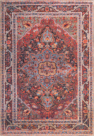 Burgundy 8' 4 x 12' Timeless Washable Rectangle Rug