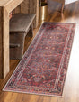 Washable Burgundy 2' 6 x 16' 5 Timeless Runner Area Rug Easy to Clean Stain Resistant & Durable Traditional Classic Vintage Design Carpet for Sale at Rug Engine