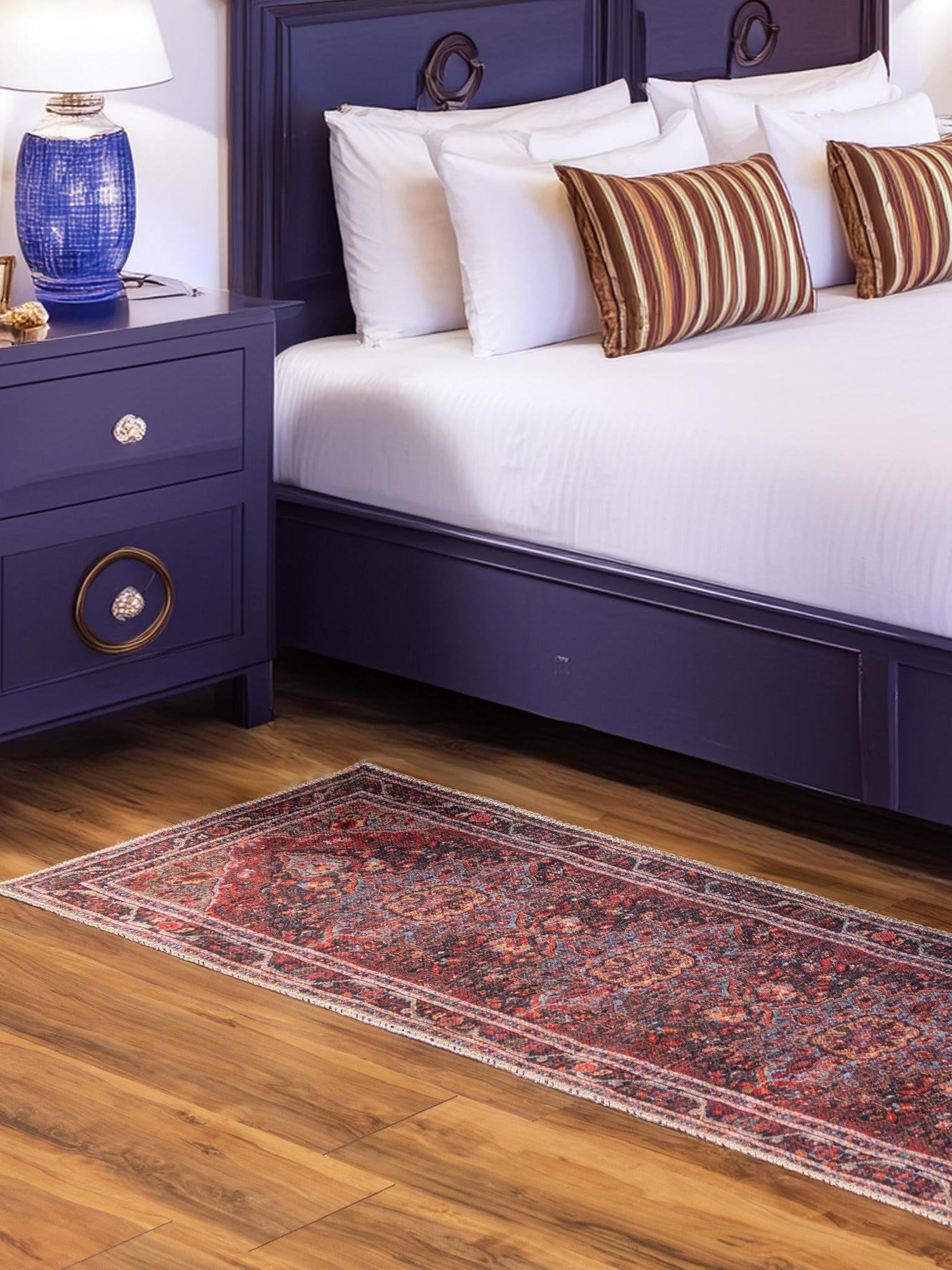 Washable Burgundy 2' 6 x 14' 1 Timeless Runner Area Rug Easy to Clean Stain Resistant & Durable Traditional Classic Vintage Design Carpet for Sale at Rug Engine