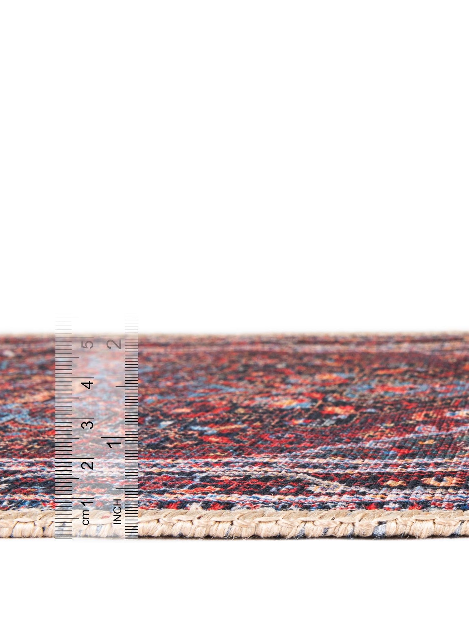 Washable Burgundy 3' 6 x 3' 6 Timeless Round Area Rug Easy to Clean Stain Resistant & Durable