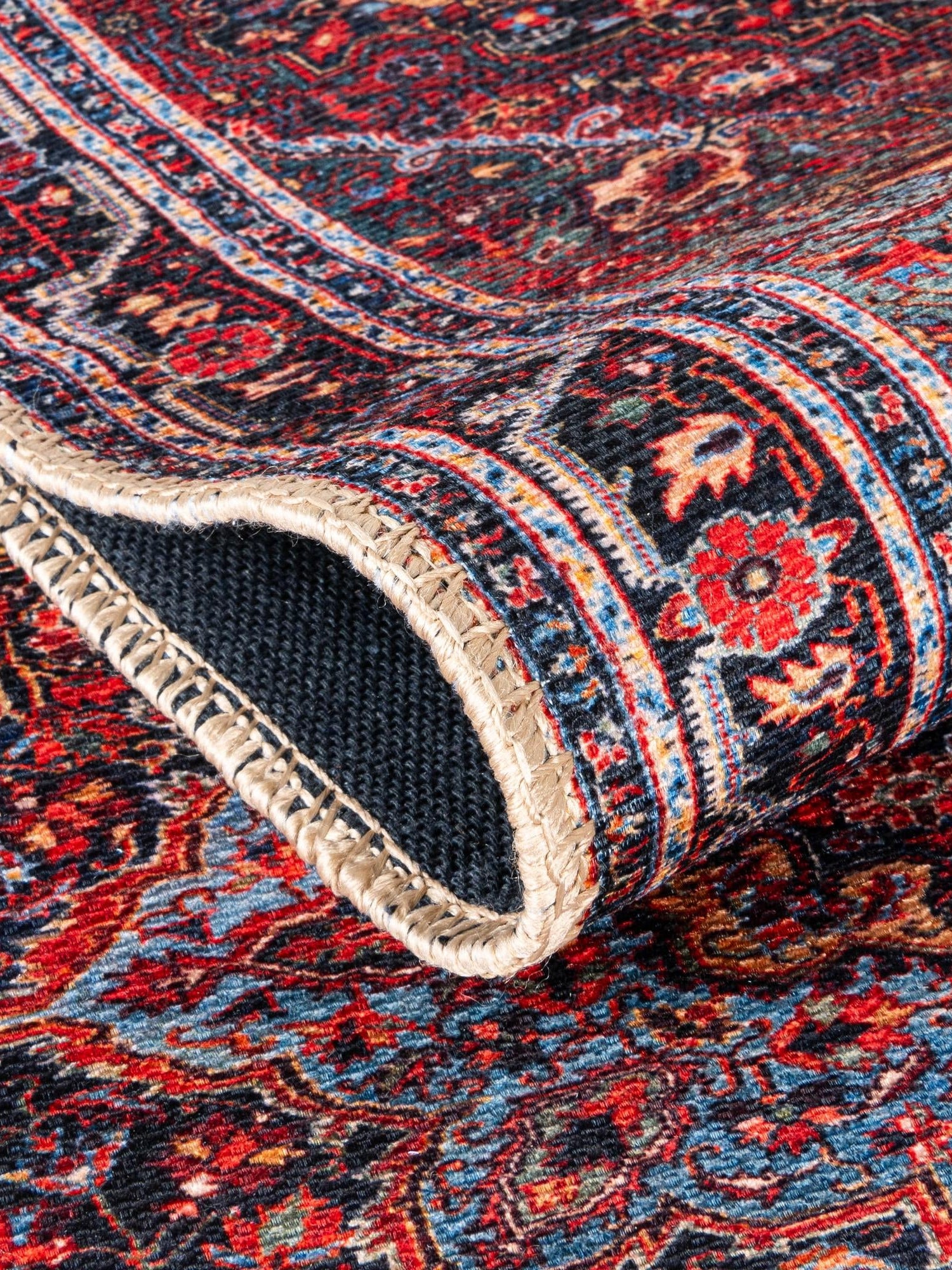 Washable Burgundy 3' 6 x 3' 6 Timeless Round Area Rug Easy to Clean Stain Resistant & Durable